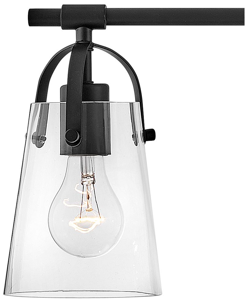 Hinkley Foster 32" Wide 4-Light Black Clear Glass Vanity Bath Light