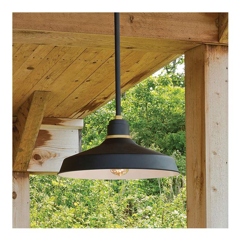 Image 1 Hinkley Foundry Classic 7 1/2" Textured Black Outdoor Hanging Light
