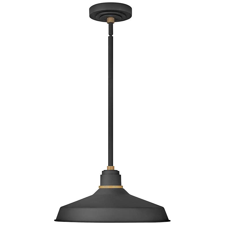 Image 3 Hinkley Foundry Classic 7 1/2" Textured Black Outdoor Hanging Light more views