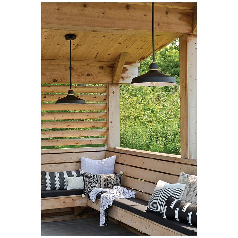 Image 5 Hinkley Foundry Classic 7 1/2" Textured Black Outdoor Hanging Light more views