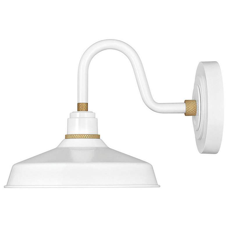 Image 1 Hinkley Foundry Classic 9 1/4" Gloss White Outdoor Barn Wall Light