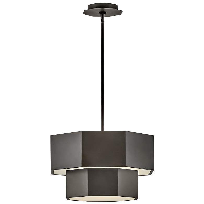 Image 1 Hinkley Foyer 16 1/2" Wide Black Oxide Facet Modern Pendant