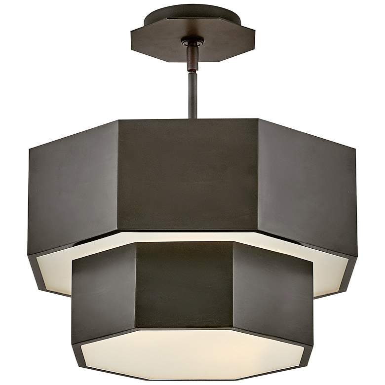 Image 2 Hinkley Foyer 16 1/2" Wide Black Oxide Facet Modern Pendant more views
