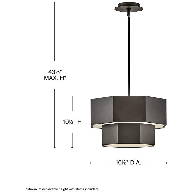 Image 3 Hinkley Foyer 16 1/2" Wide Black Oxide Facet Modern Pendant more views