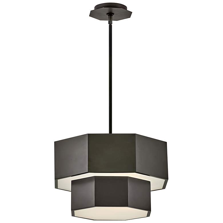 Image 7 Hinkley Foyer 16 1/2" Wide Black Oxide Facet Modern Pendant more views