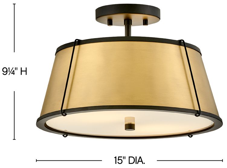 Image 3 Hinkley Foyer Clarke Medium Semi Flush Mount 15" Black more views