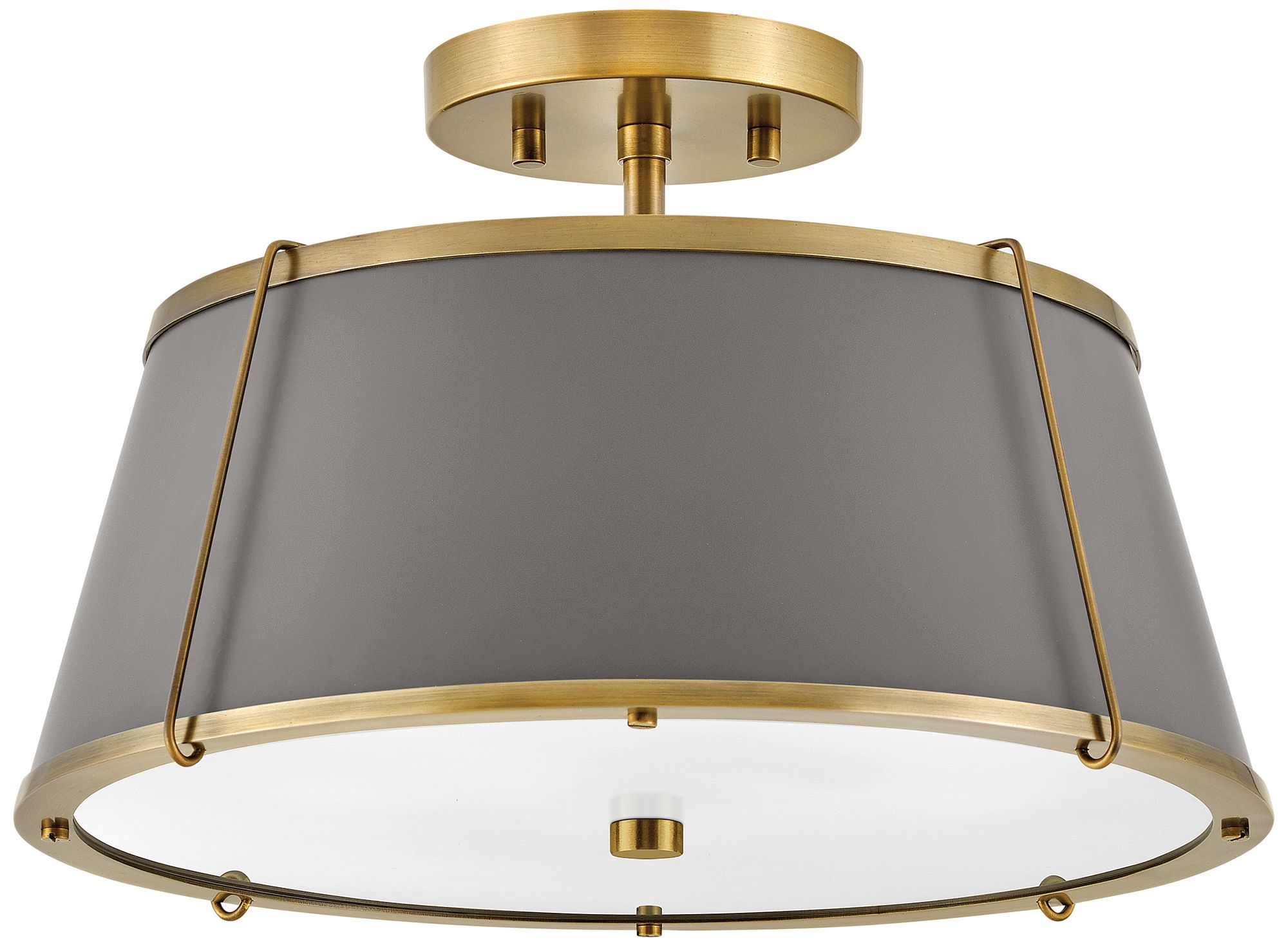Image 2 Hinkley Foyer Clarke Medium Semi Flush Mount 15" Lacquered Dark Brass more views