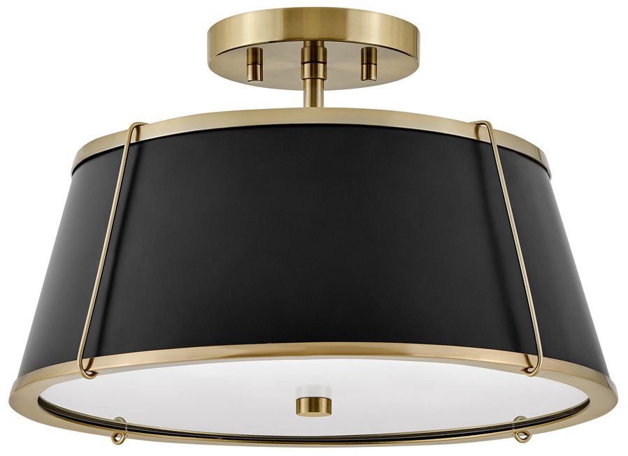 Image 2 Hinkley Foyer Clarke Medium Semi Flush Mount 15" Warm Brass more views