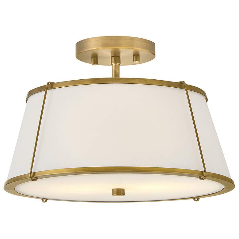 Image 1 Hinkley Foyer Clarke Medium Semi-Flush Mount Lacquered Dark Brass