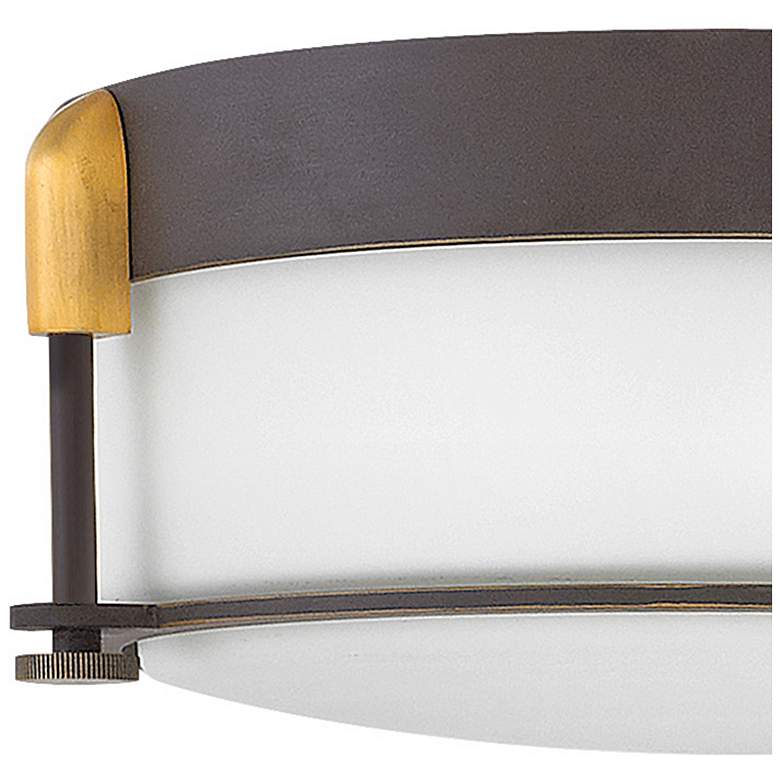 Image 3 Hinkley Foyer Colbin 12" Bronze-Gold and White Glass Ceiling Light more views