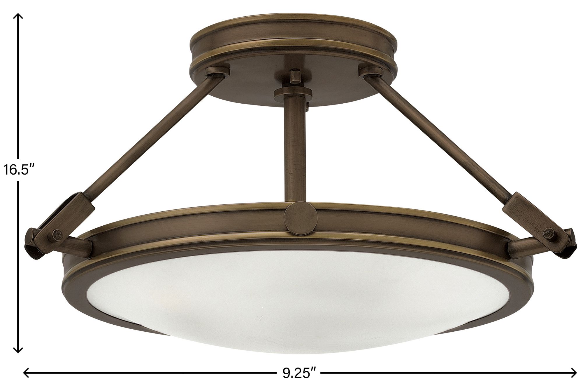 Image 3 Hinkley Foyer Collier Medium Semi Flush Mount 16.5" Light Oiled Bronze more views