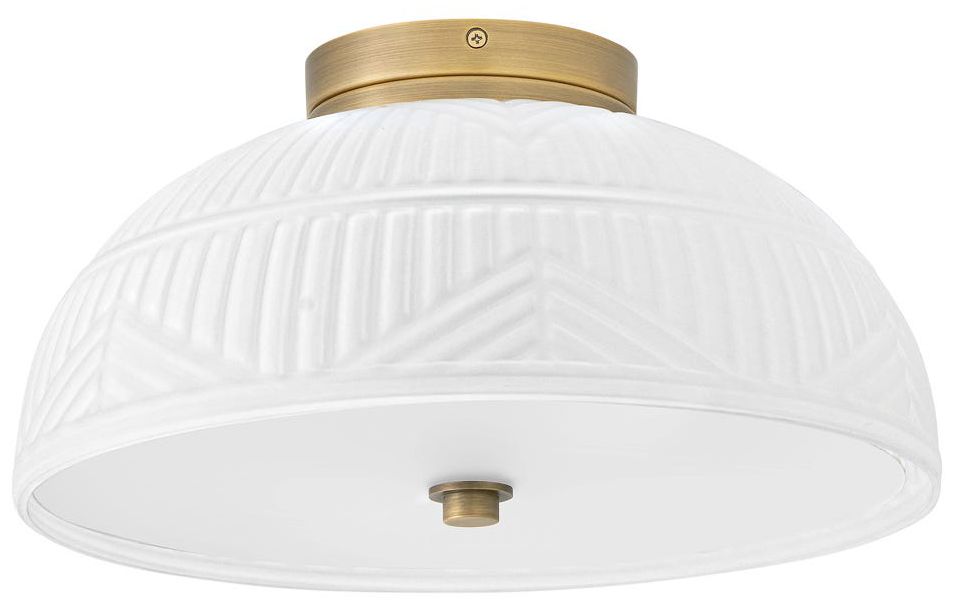 Hinkley Foyer Devon Small Flush Mount 13.25" Lacquered Brass