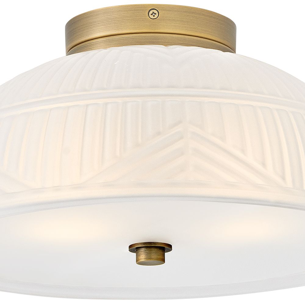 Hinkley Foyer Devon Small Flush Mount 13.25" Lacquered Brass