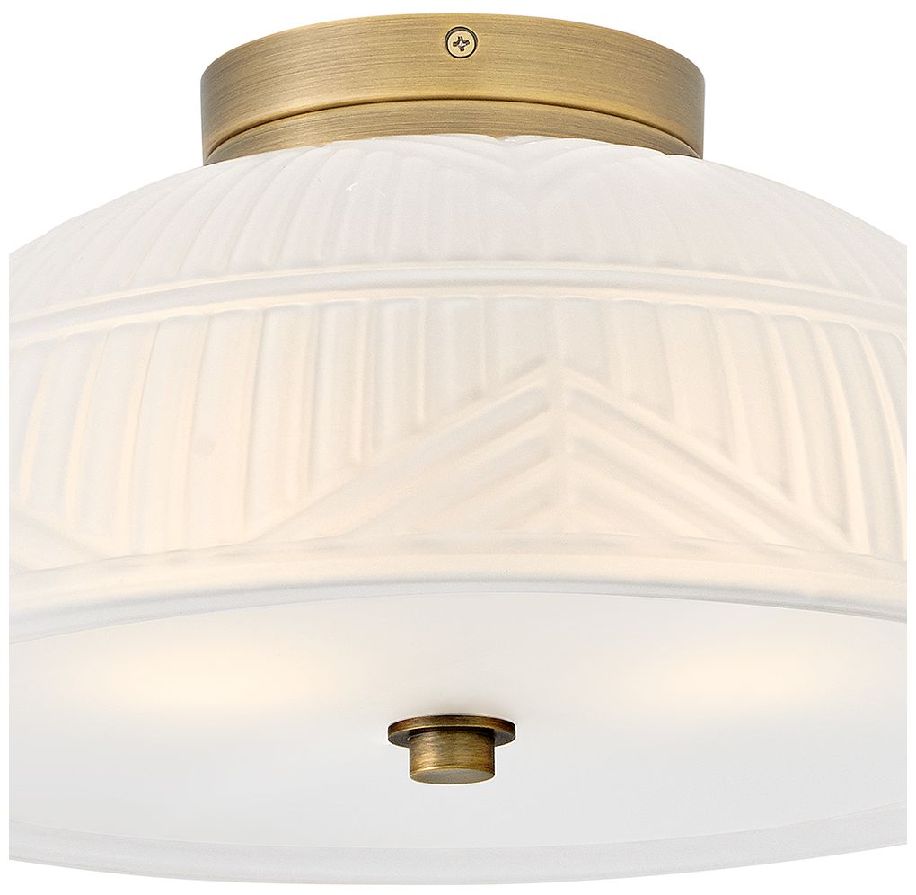 HINKLEY FOYER DEVON Small Flush Mount Lacquered Brass