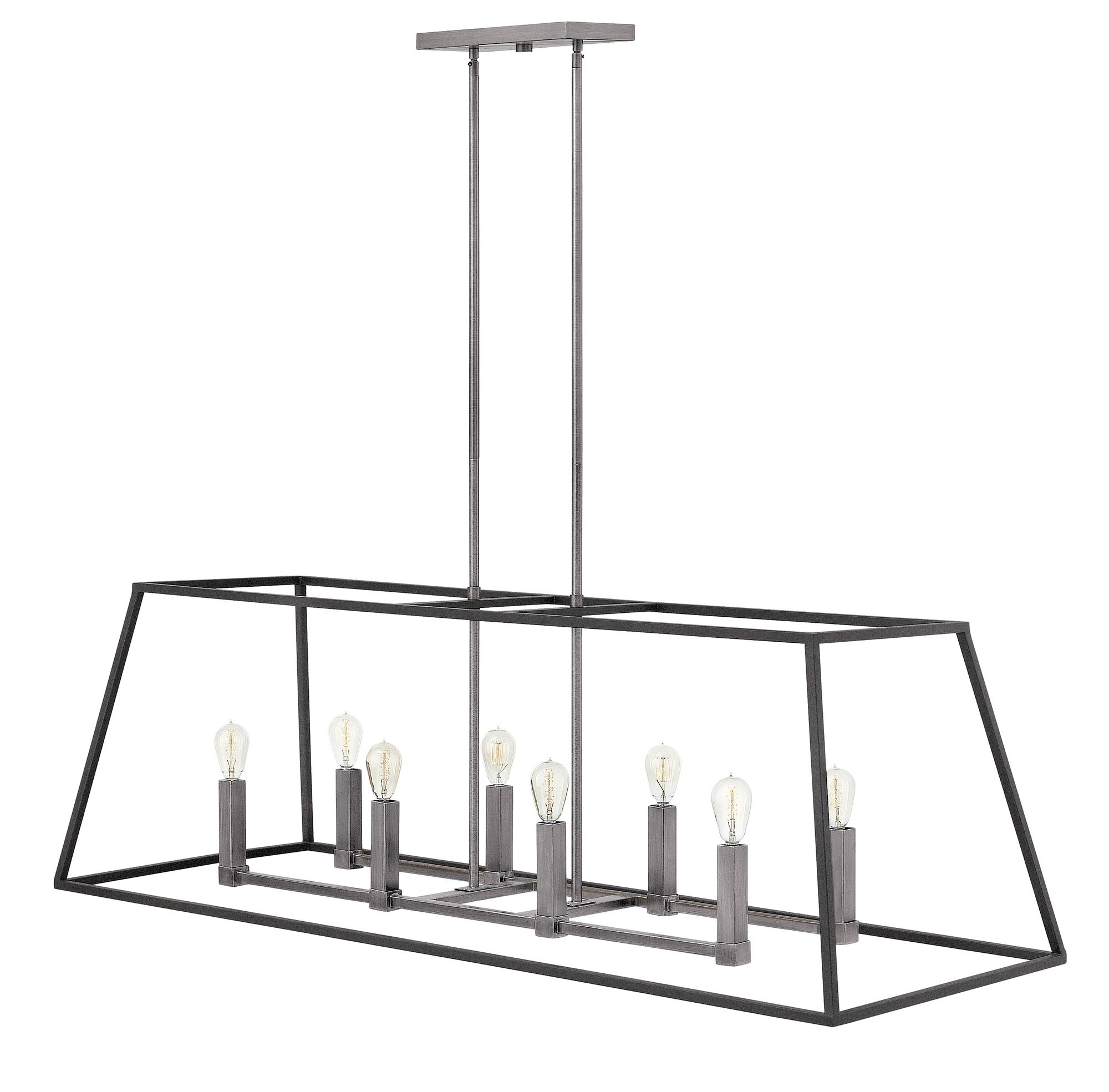 Image 2 Hinkley Foyer Fulton Medium Eight Light Open Frame Linear 48" Aged Zinc more views