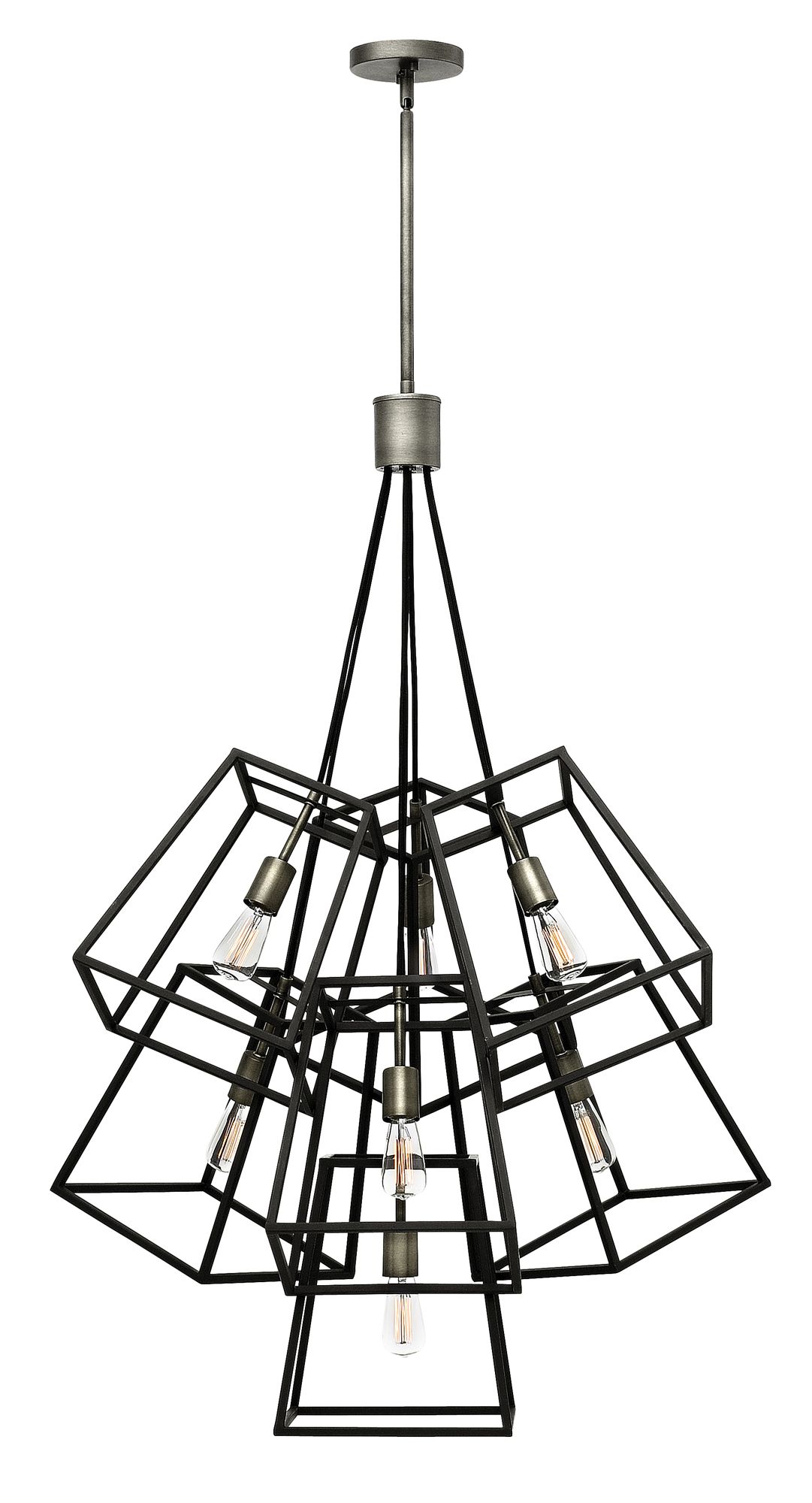 Image 2 Hinkley Foyer Fulton Medium Seven Light Multi Tier 27" Aged Zinc more views