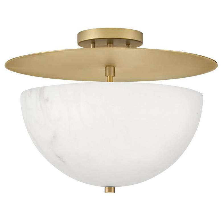 Image 1 Hinkley - Foyer Inez Medium Semi-Flush Mount- Lacquered Brass