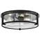 HINKLEY FOYER LOWELL Large Flush Mount Black with Clear glass