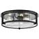 HINKLEY FOYER LOWELL Large Flush Mount Black with Clear glass