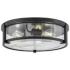 HINKLEY FOYER LOWELL Large Flush Mount Black with Clear glass