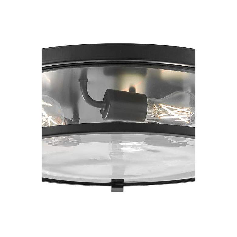 Image 2 HINKLEY FOYER LOWELL Large Flush Mount Black with Clear glass more views