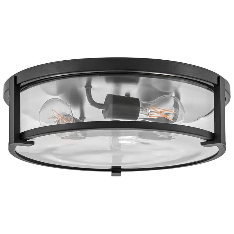 Image 4 HINKLEY FOYER LOWELL Large Flush Mount Black with Clear glass more views