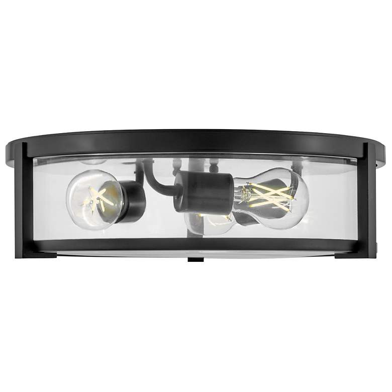 Image 5 HINKLEY FOYER LOWELL Large Flush Mount Black with Clear glass more views