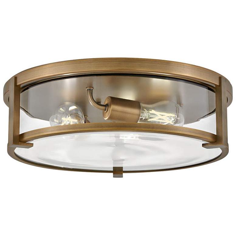 Image 1 HINKLEY FOYER LOWELL Large Flush Mount Brushed Bronze with Clear glass