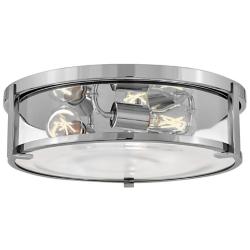 HINKLEY FOYER LOWELL Large Flush Mount Chrome with Clear glass