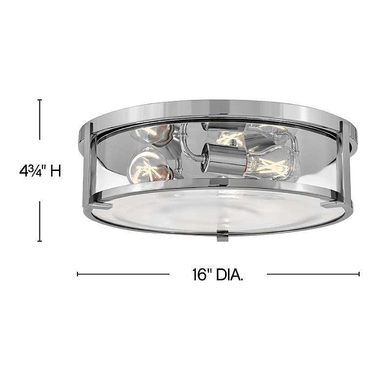 Image 3 HINKLEY FOYER LOWELL Large Flush Mount Chrome with Clear glass more views
