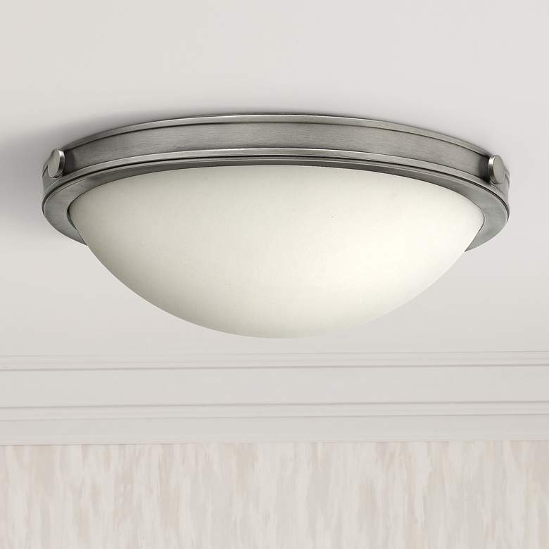 Image 1 Hinkley Foyer Maxwell 13 3/4 inchW Antique Nickel Ceiling Light