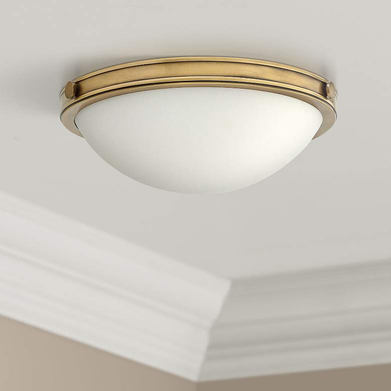 Image 1 Hinkley Foyer Maxwell 13 3/4"W Heritage Brass Ceiling Light