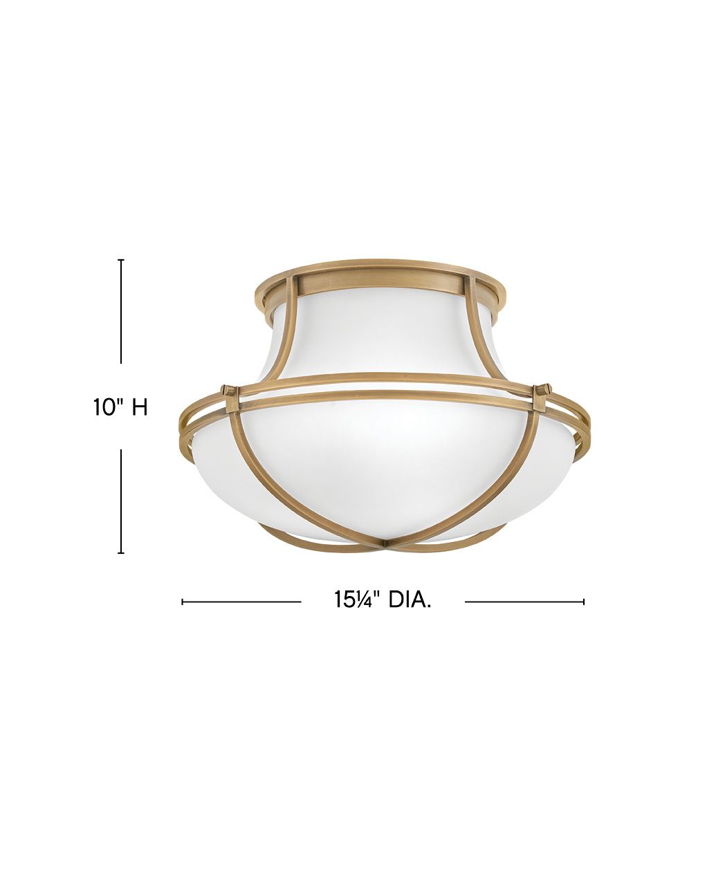 Image 3 Hinkley Foyer Saddler Medium Flush Mount 15.25" Heritage Brass more views