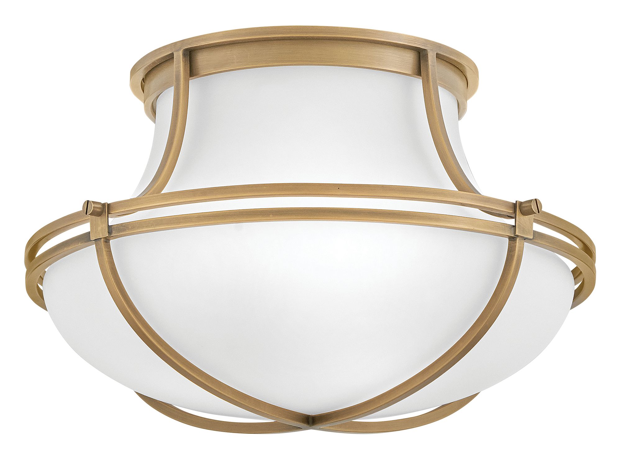 Image 4 Hinkley Foyer Saddler Medium Flush Mount 15.25" Heritage Brass more views