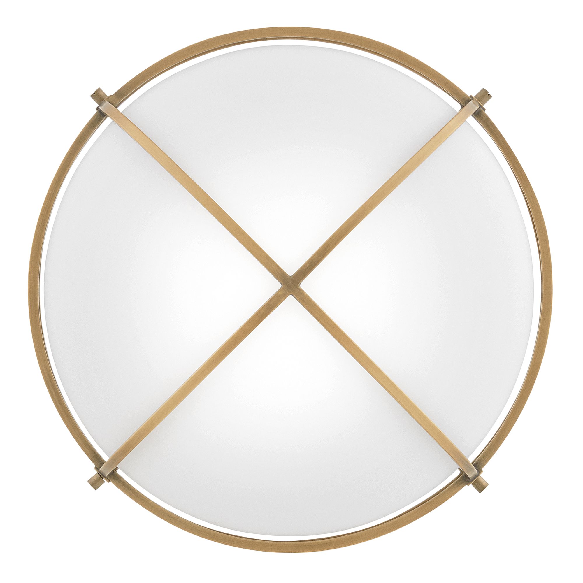 Hinkley Foyer Saddler Medium Flush Mount 15.25" Heritage Brass