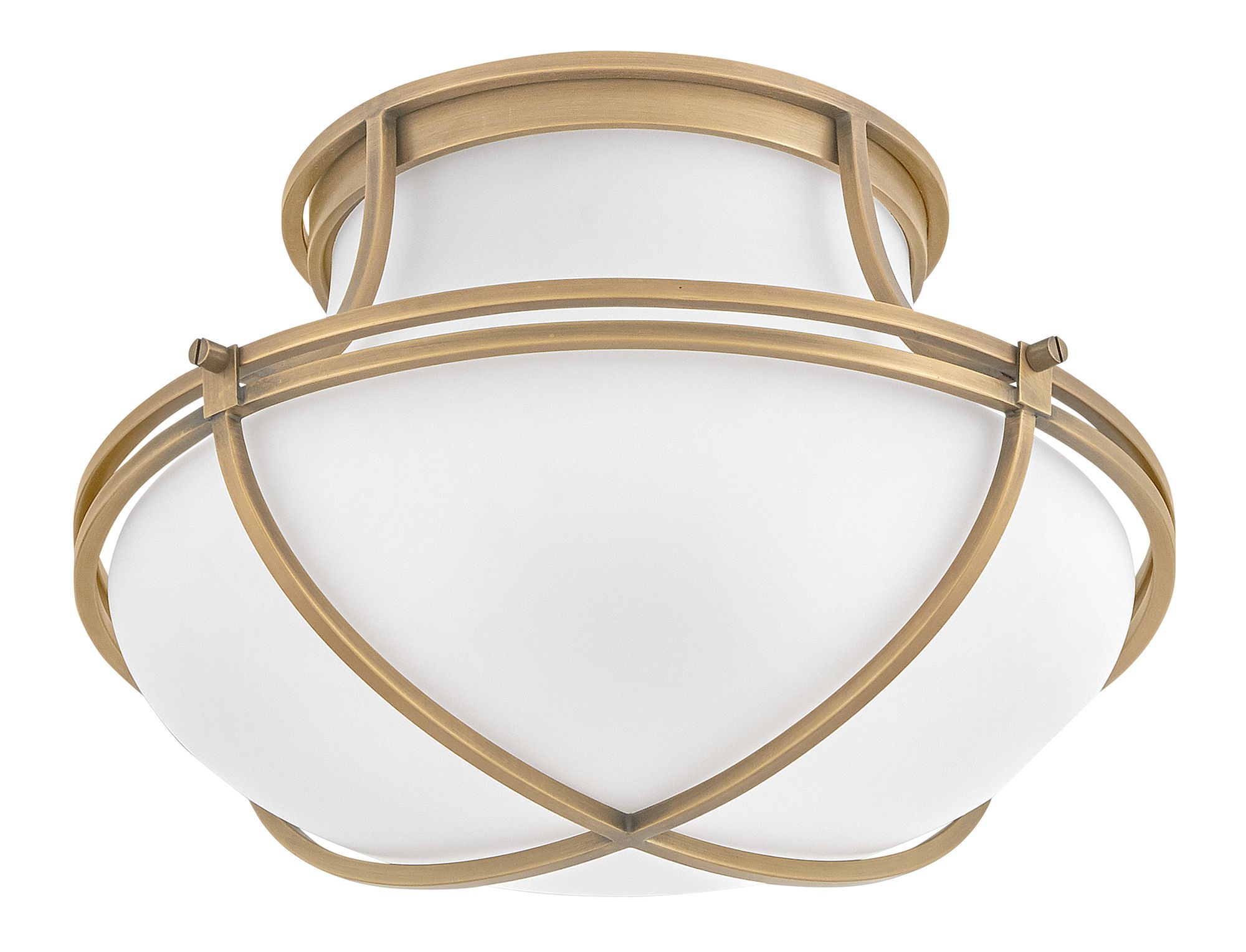 Hinkley Foyer Saddler Medium Flush Mount 15.25" Heritage Brass