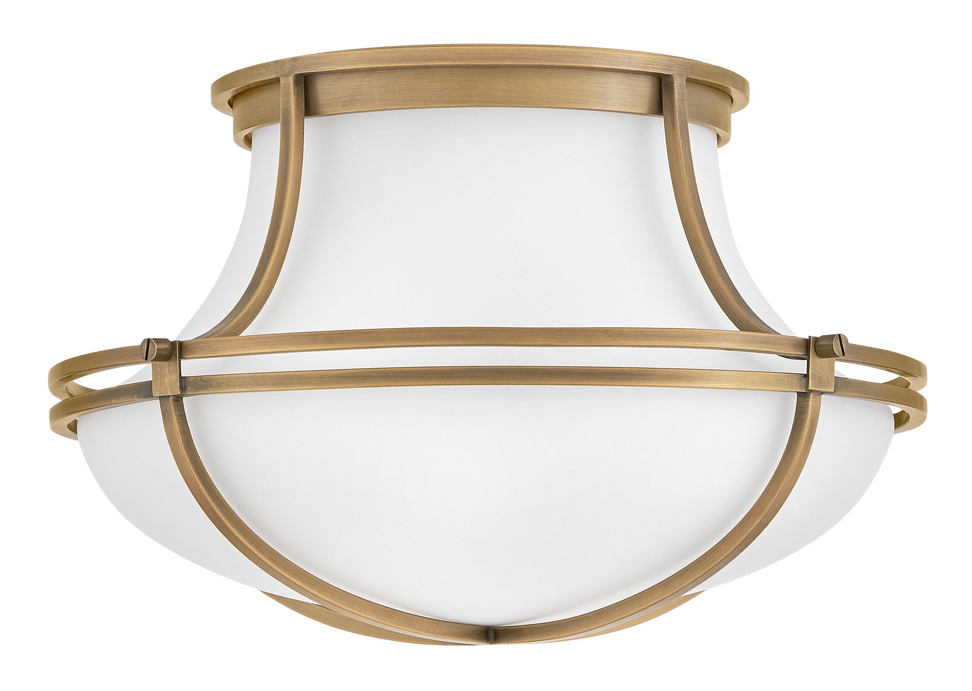 Hinkley Foyer Saddler Medium Flush Mount 15.25" Heritage Brass