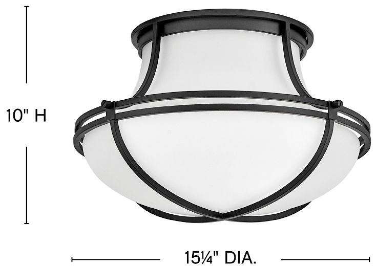 Image 3 Hinkley Foyer Saddler Medium Flush Mount Black more views