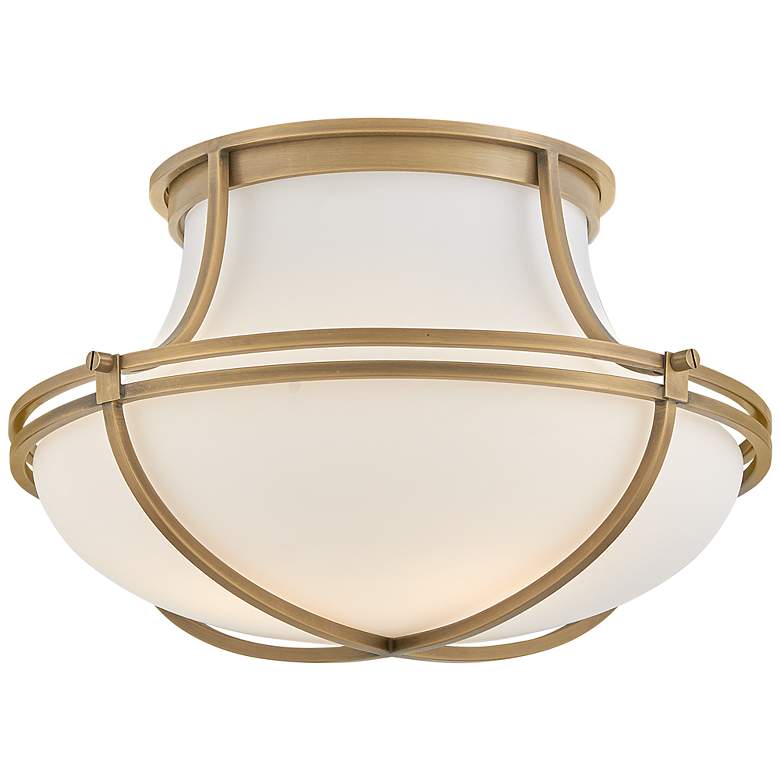 Image 2 Hinkley Foyer Saddler Medium Flush Mount Heritage Brass more views