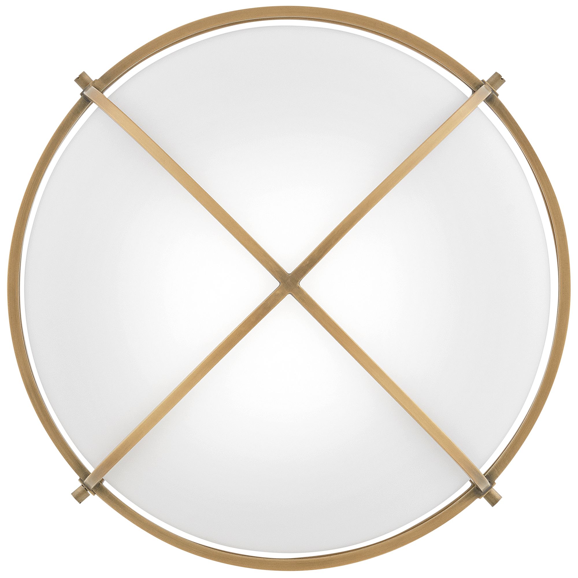 Hinkley Foyer Saddler Medium Flush Mount Heritage Brass