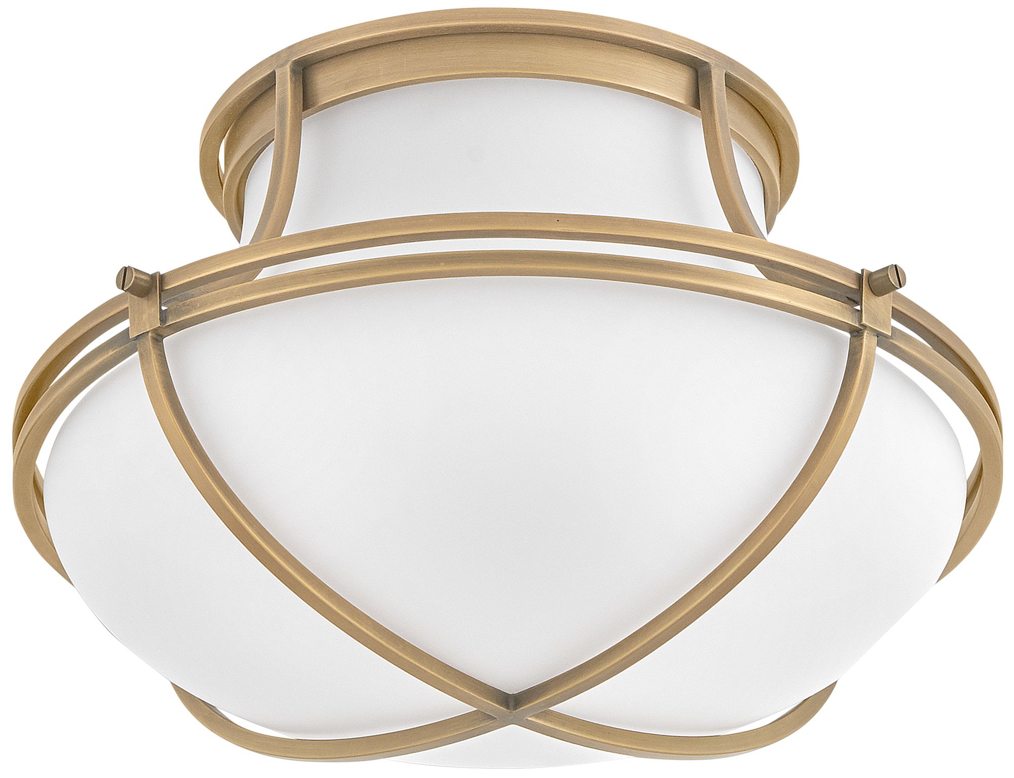 Hinkley Foyer Saddler Medium Flush Mount Heritage Brass