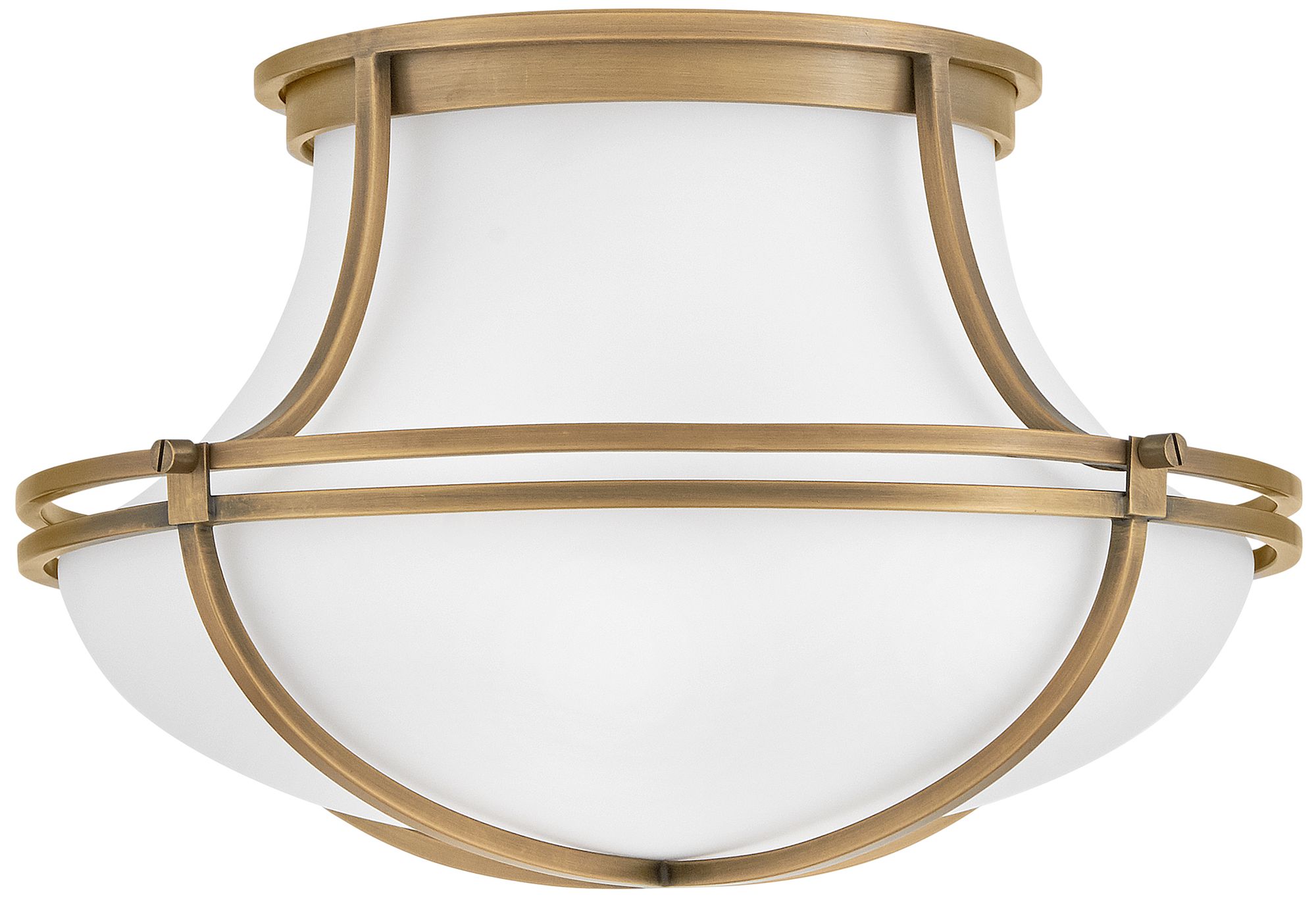 Hinkley Foyer Saddler Medium Flush Mount Heritage Brass