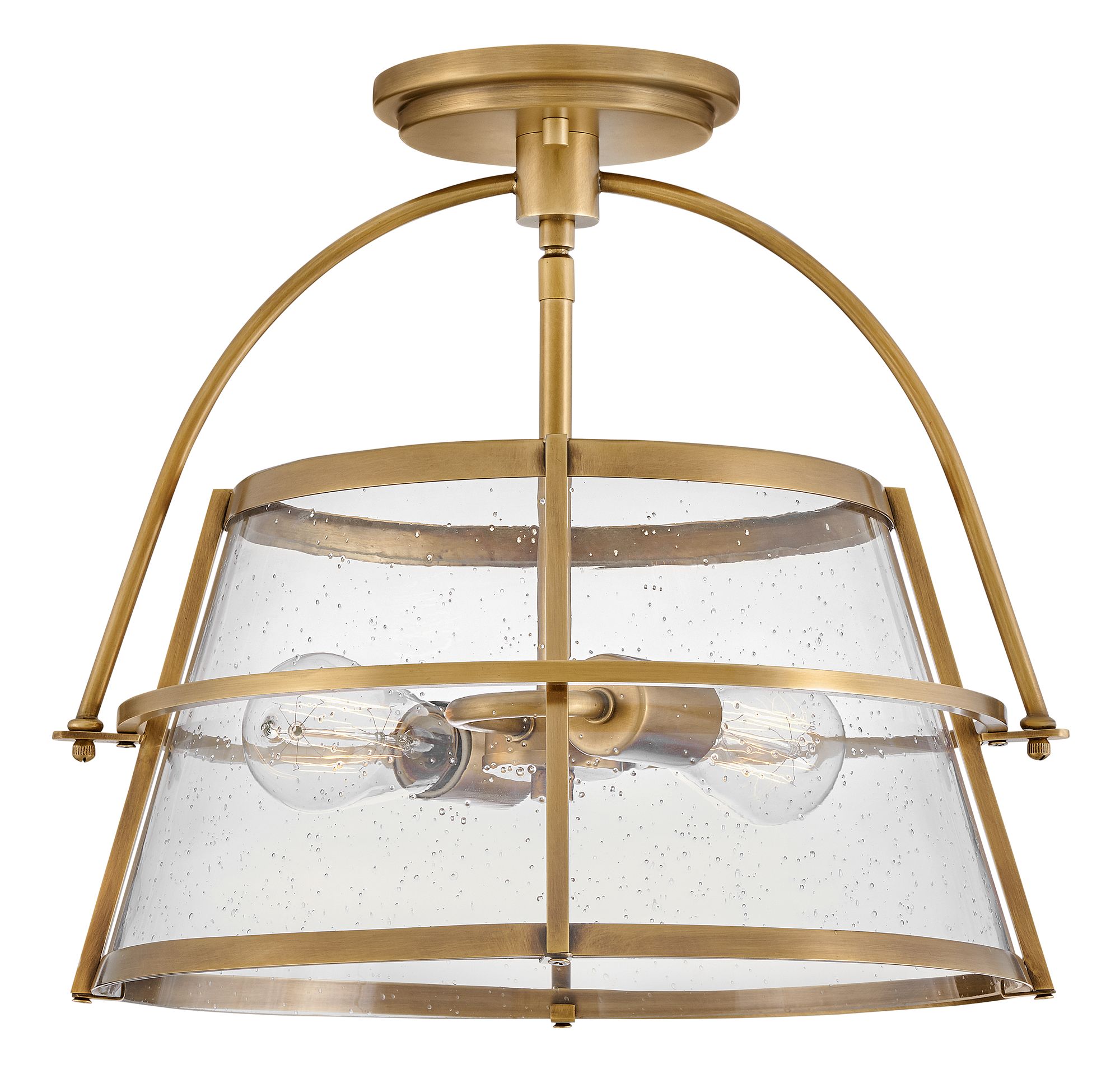 Image 3 Hinkley Foyer Tournon Medium Semi Flush Mount 15" Heritage Brass more views