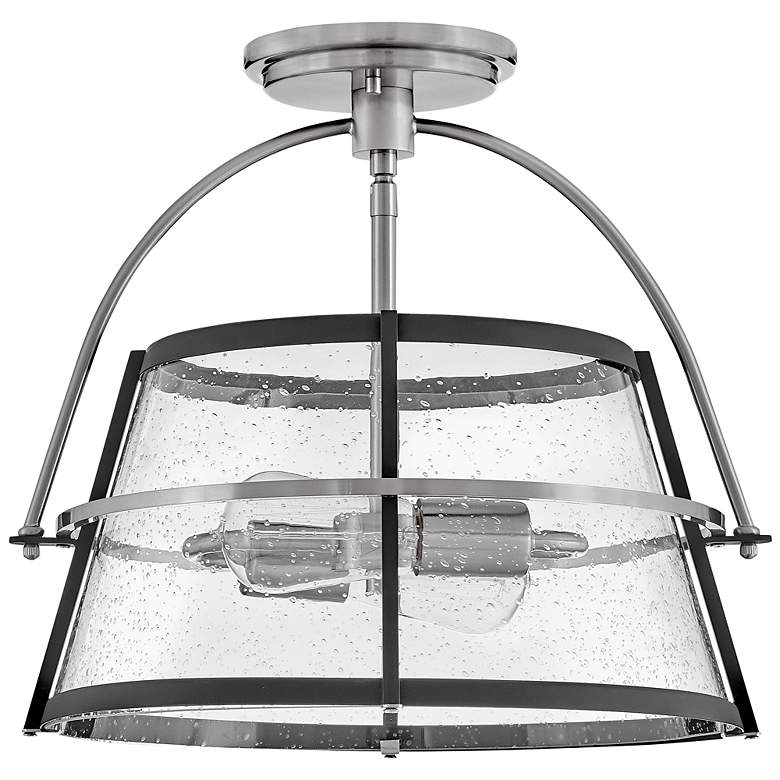 Image 5 Hinkley - Foyer Tournon Medium Semi-Flush Mount- Brushed Nickel/ Black more views