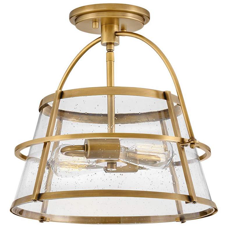 Image 1 Hinkley - Foyer Tournon Medium Semi-Flush Mount- Heritage Brass
