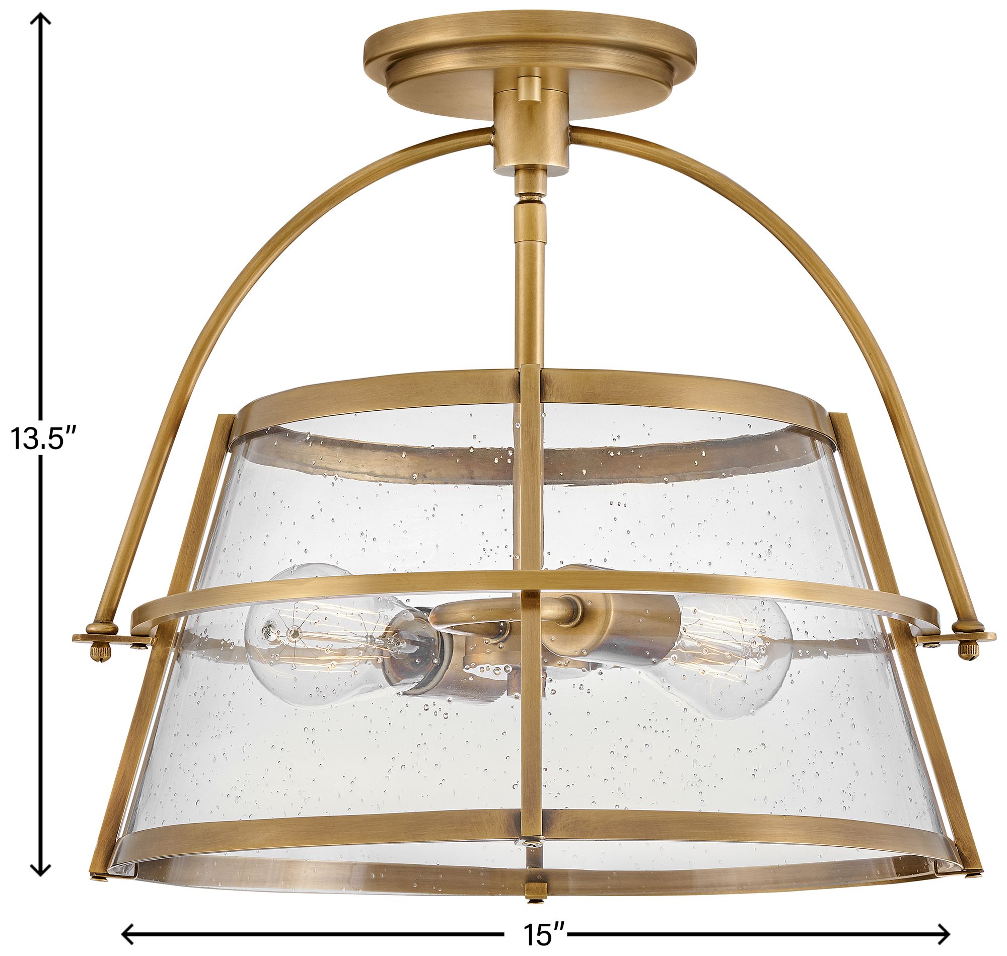 Hinkley - Foyer Tournon Medium Semi-Flush Mount- Heritage Brass