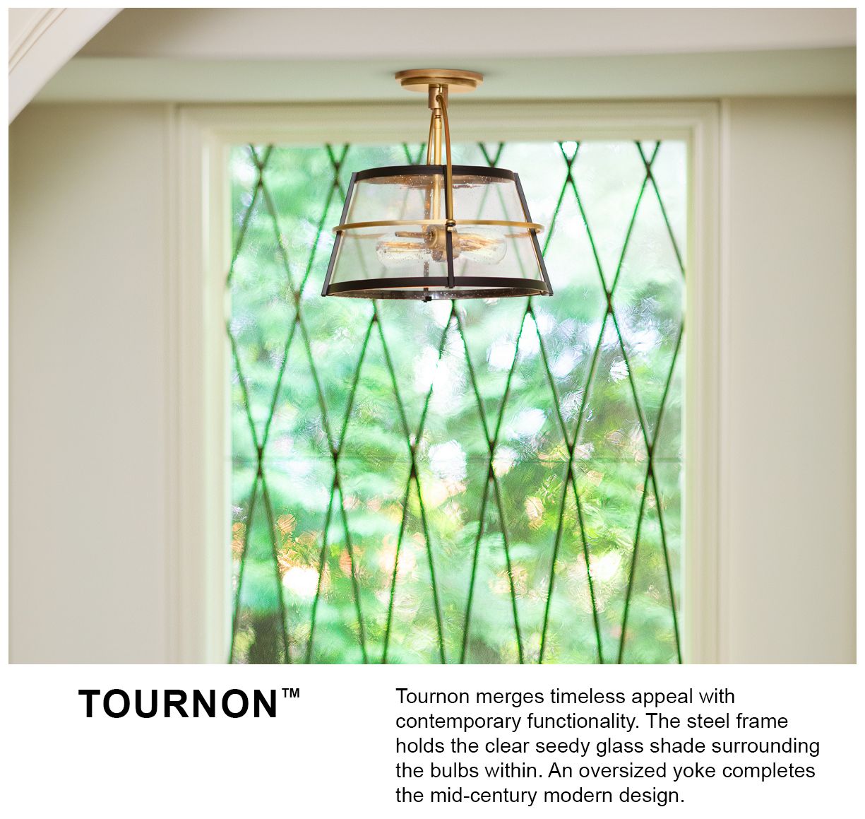 Hinkley - Foyer Tournon Medium Semi-Flush Mount- Heritage Brass