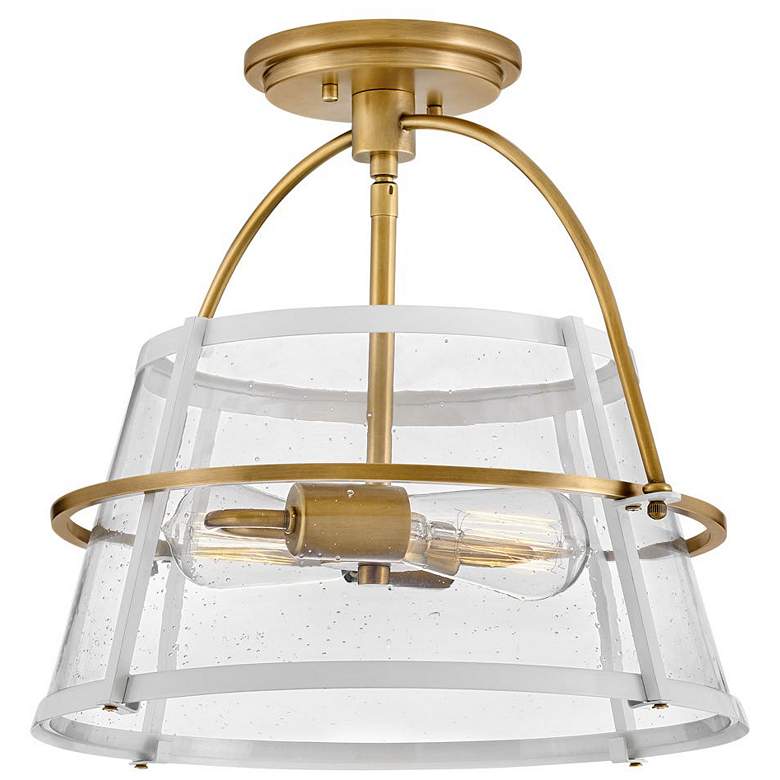 Image 1 Hinkley - Foyer Tournon Medium Semi-Flush Mount- Heritage Brass