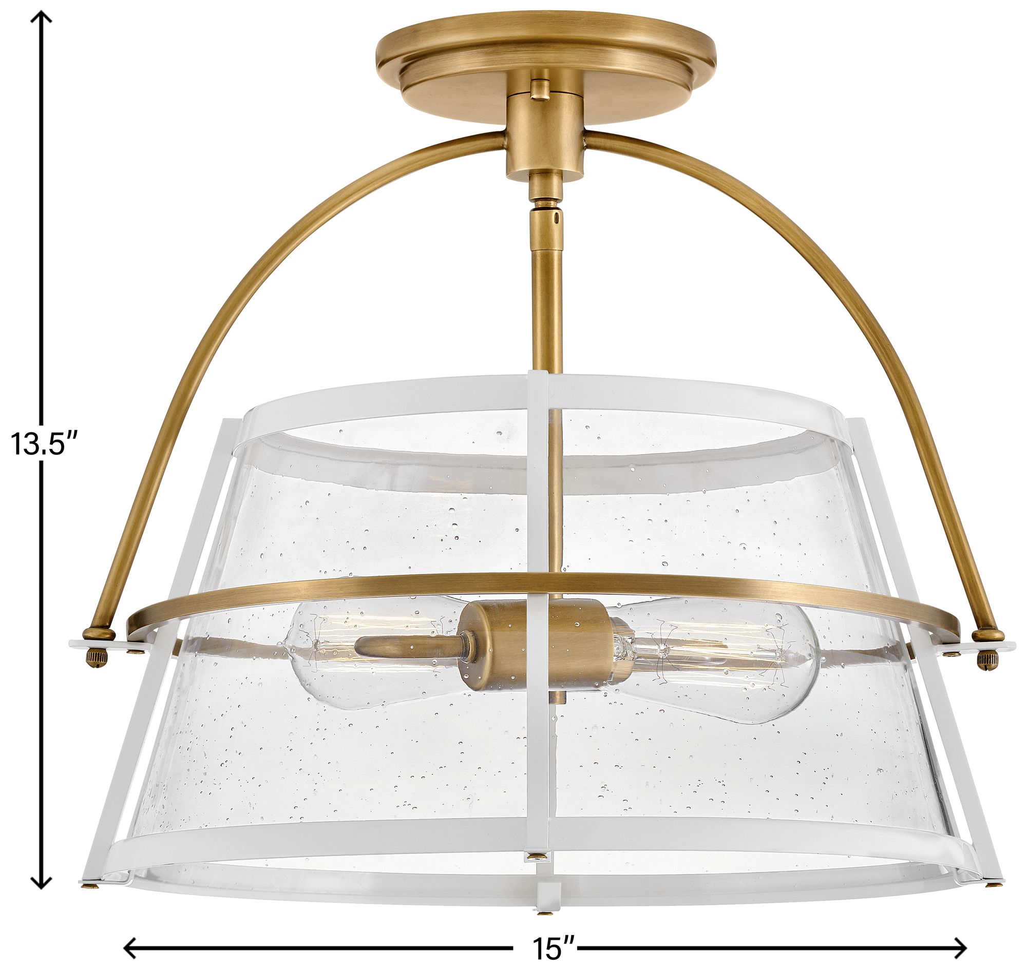 Hinkley - Foyer Tournon Medium Semi-Flush Mount- Heritage Brass