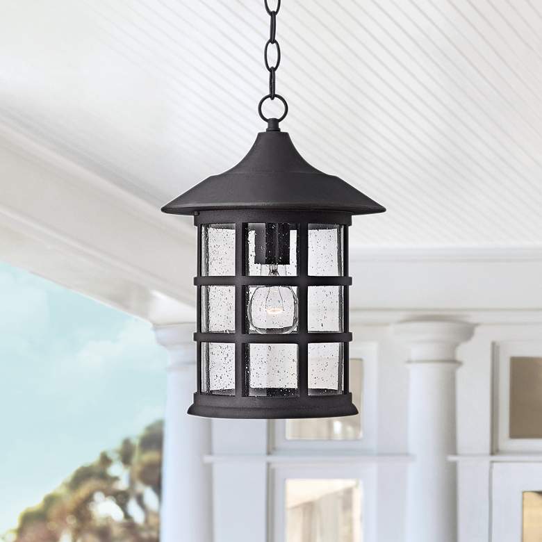 Image 1 Hinkley Freeport 14" High Black Outdoor Lantern Hanging Light